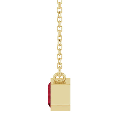 Emerald Cut Ruby Bezel Pendant