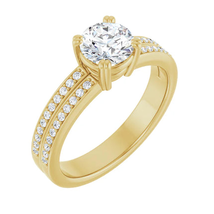 2-Row Diamond Engagement Ring