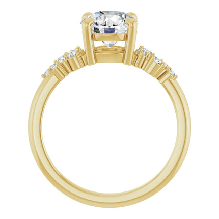 Round Diamond Accent Engagement Ring
