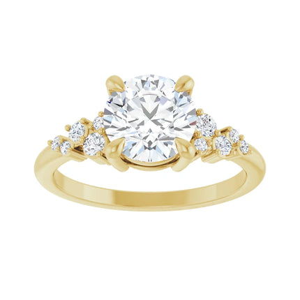 Round Diamond Accent Engagement Ring