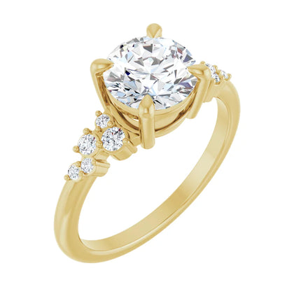 Round Diamond Accent Engagement Ring