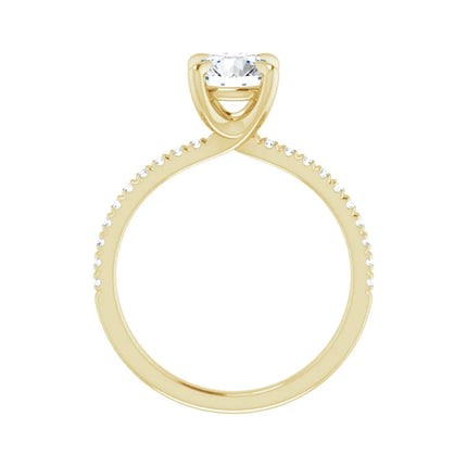 Diamond Accented Round Engagement Ring