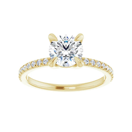 Diamond Accented Round Engagement Ring