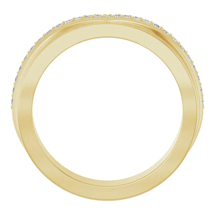 Curved Diamond Contour Wedding Band