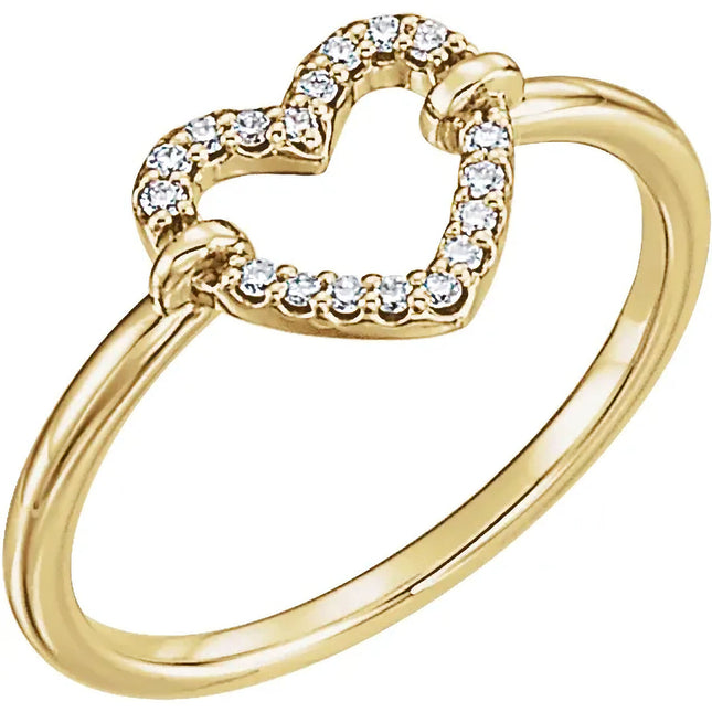Petite Diamond Heart Ring