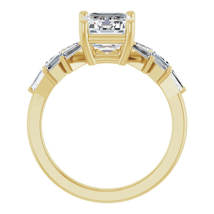 Emerald Cut with Baguette Side Diamonds Ring