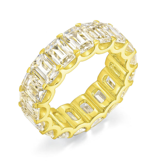 13.6 Ct Tw Emerald Cut Diamond Eternity Ring