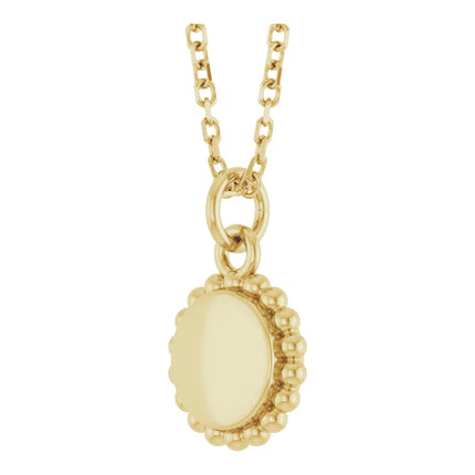 Beaded Engravable Disc Necklace