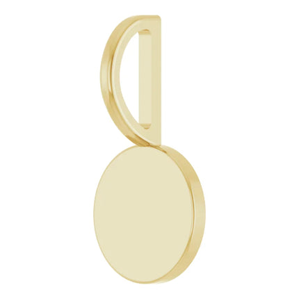 Simple Gold Engravable Disc Charm