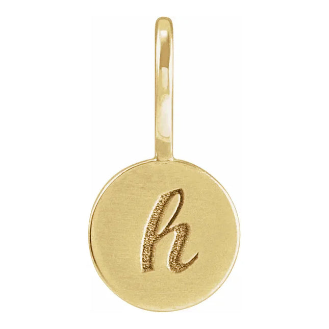 Simple Gold Engravable Disc Charm