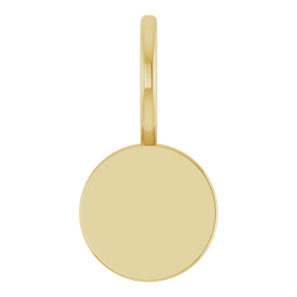 Simple Gold Engravable Disc Charm