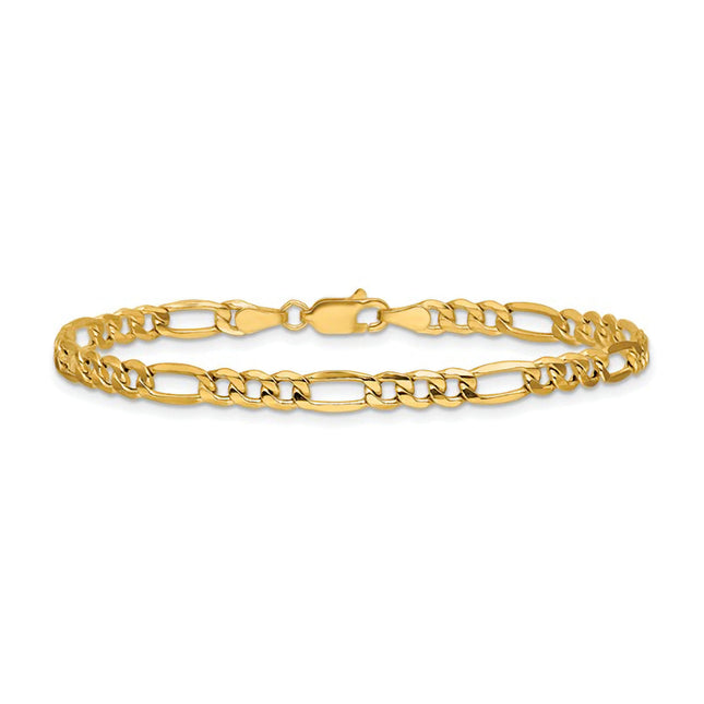 Men's 8" Figaro Semi-Solid Gold Bracelet