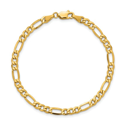 Men's 8" Figaro Semi-Solid Gold Bracelet