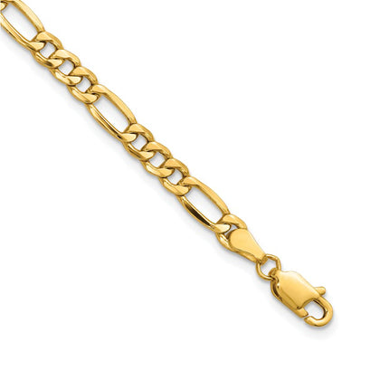 Men's 8" Figaro Semi-Solid Gold Bracelet