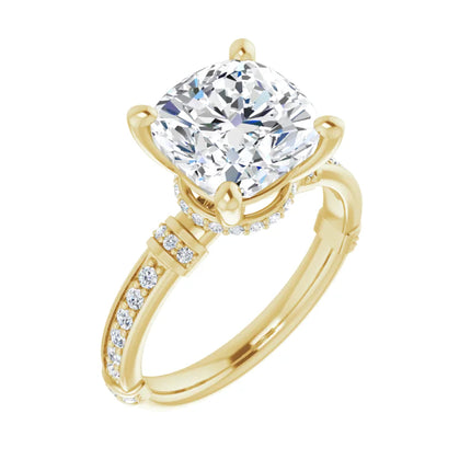 Diamond Accent Cushion Cut Engagement Ring