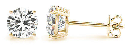 A 2.0 carats total weight, lab-grown diamonds that are set in yellow gold. 