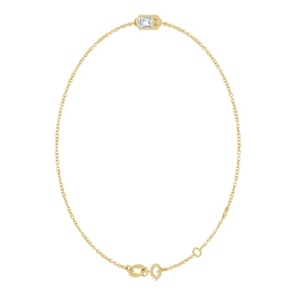 Emerald Cut Simple Bezel Set diamond Bracelet