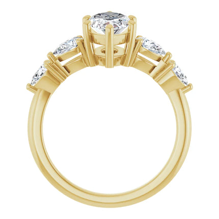 Tapered Diamond Accent Engagement Ring