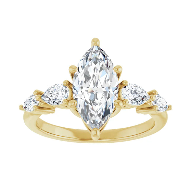 Tapered Diamond Accent Engagement Ring