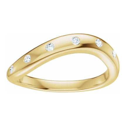 0.125 Ct Tw Curved Diamond Band