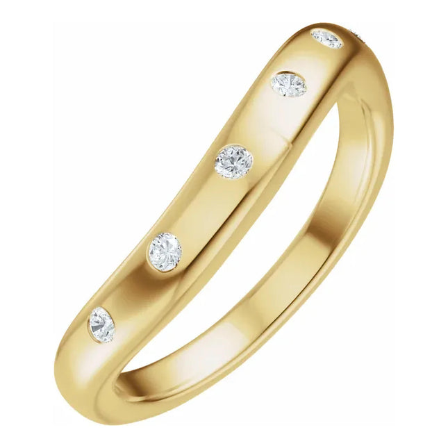0.125 Ct Tw Curved Diamond Band