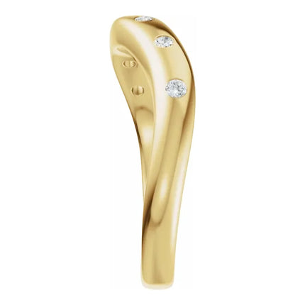 0.125 Ct Tw Curved Diamond Band