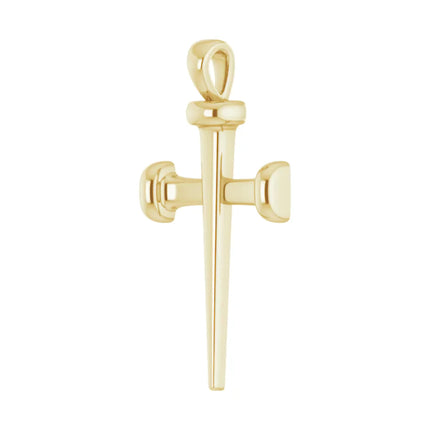 14K Gold Nail Cross 18" Necklace