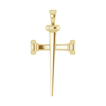 14K Gold Nail Cross 18" Necklace