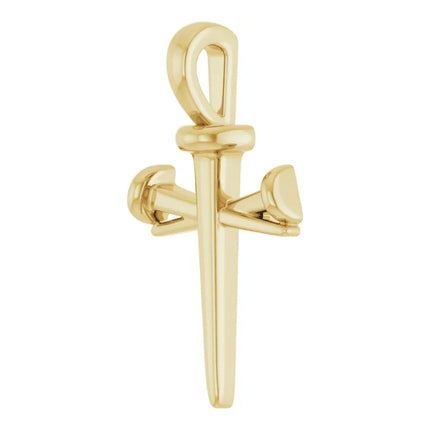 14Kt Gold Nail Cross Necklace