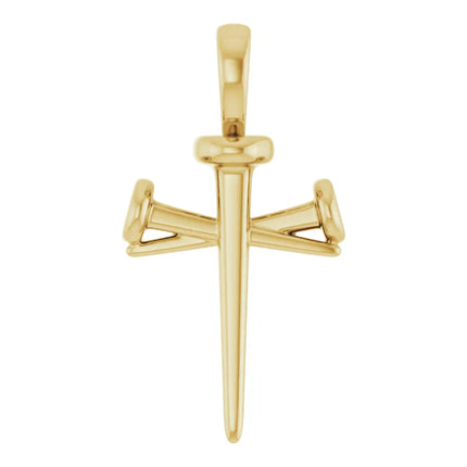 14Kt Gold Nail Cross Necklace