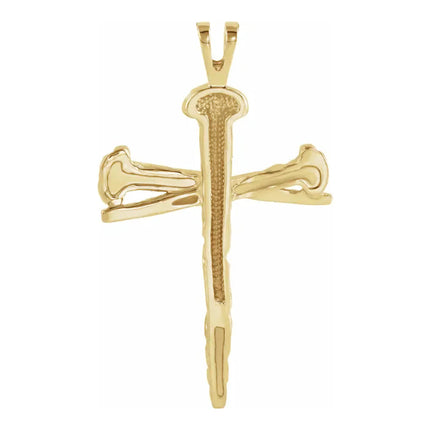 14Kt Gold Hammered Nail Cross Necklace