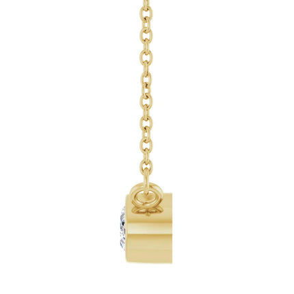 Oval Bezel Set Solitaire Diamond Necklace