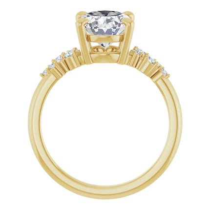 Oval-Cut Graduated Diamond Accent Engagement Ring