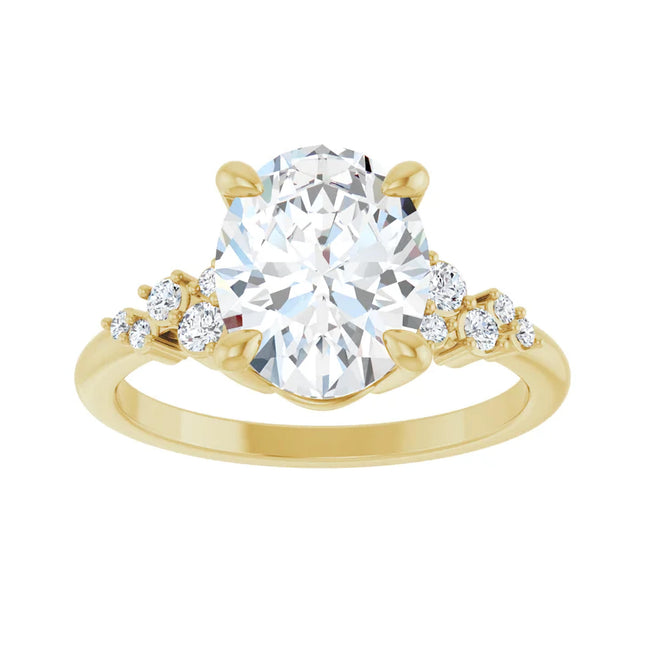 Oval-Cut Graduated Diamond Accent Engagement Ring