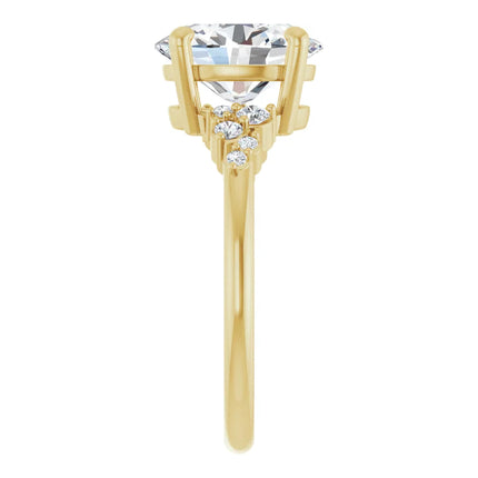 Oval-Cut Graduated Diamond Accent Engagement Ring