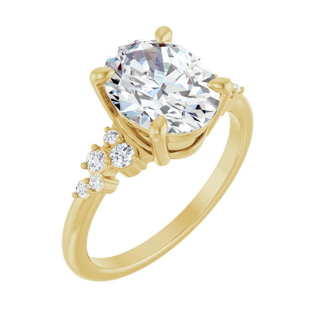 Oval-Cut Graduated Diamond Accent Engagement Ring