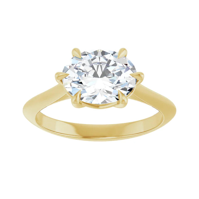 Oval East-to-West Solitaire Engagement Ring