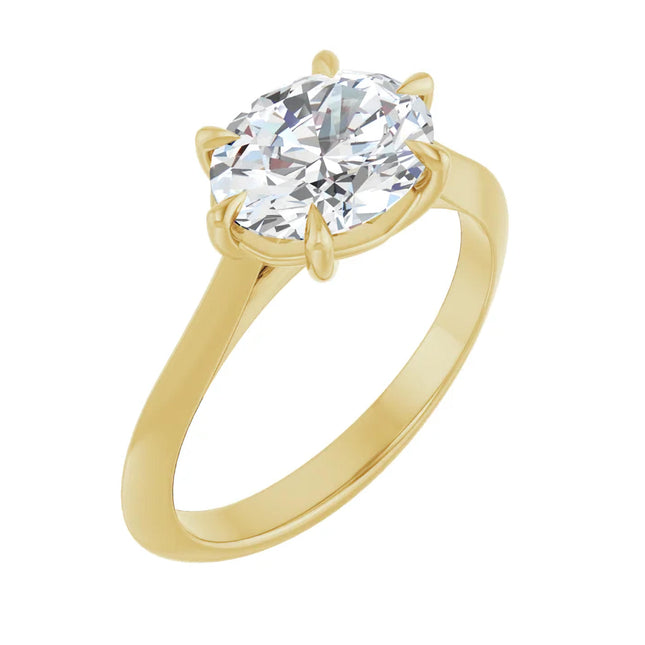 Oval East-to-West Solitaire Engagement Ring