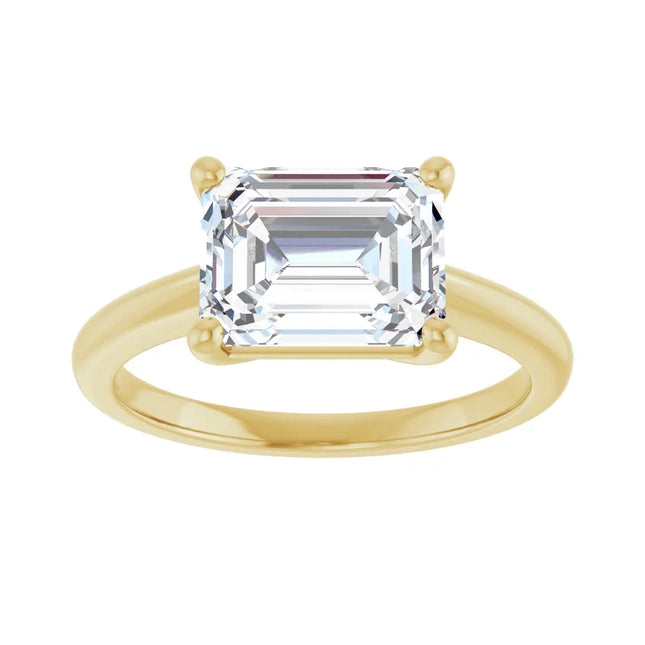 East-to-West Radiant Cut Solitaire Engagement Ring