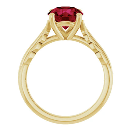 Ruby Cathedral Solitaire Engagement Ring