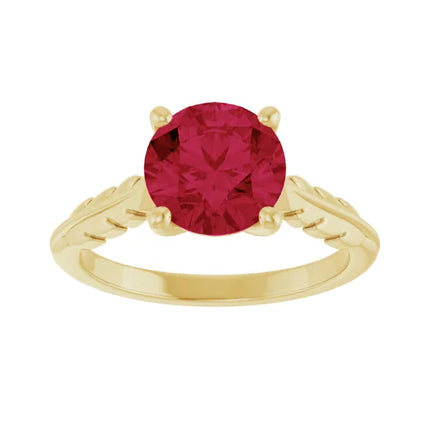 Ruby Cathedral Solitaire Engagement Ring