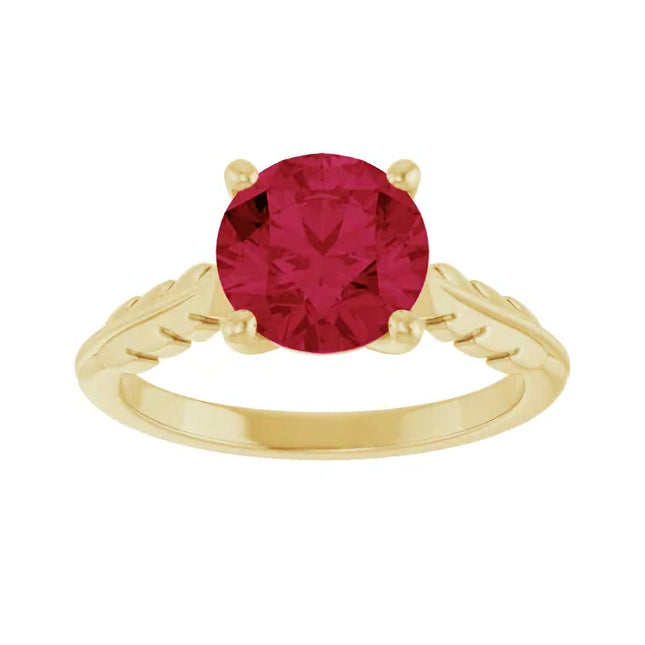 Ruby Cathedral Solitaire Engagement Ring