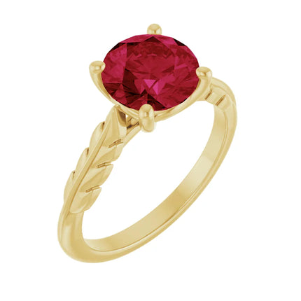 Ruby Cathedral Solitaire Engagement Ring