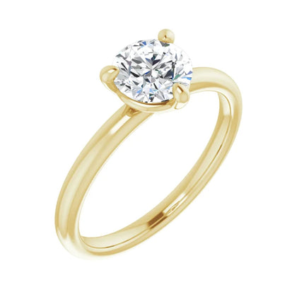 Yellow gold round solitaire diamond engagement ring