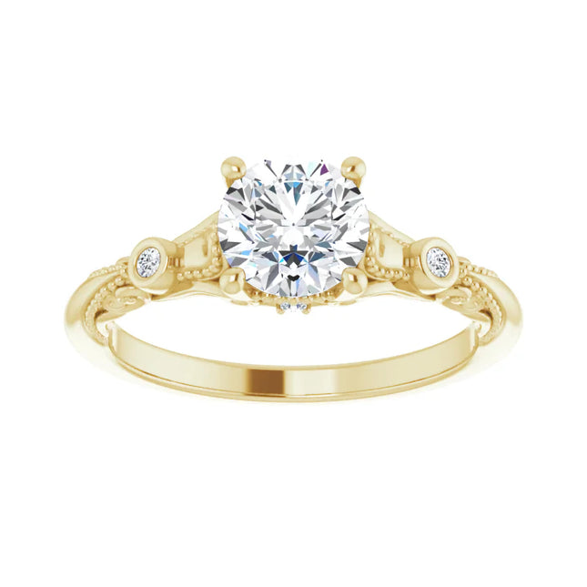Sculptural-Inspired Round Diamond Engagement Ring